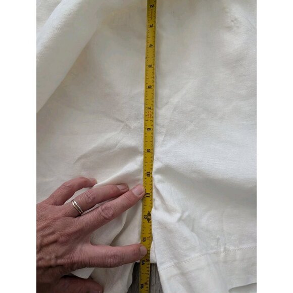 Nwt Uniqlo White Skorts Linen Blend Highrise Pocket Sz M Zipper Side 29"X3" - Picture 10 of 11